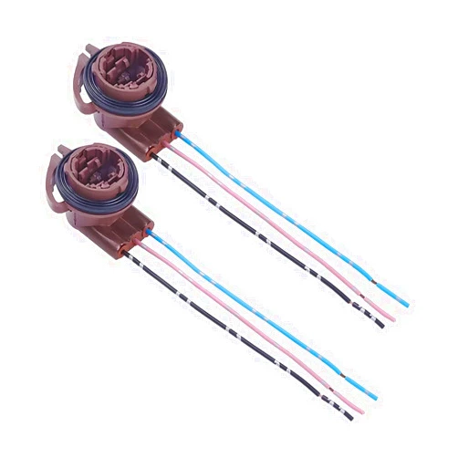 Mandark 2PCS 3157B Car Pre-Wired Harness Sockets, Female Socket Wiring Harness Adapters Bulb Pigtail Socket Plug Connectors, Compatiable with Turn Signal Bulb, Brake Tail Light, DRL Lamp