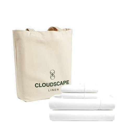 CLOUDSCAPE LINEN 100% Egyptian Cotton Sheets King Size - 4 Pieces White King Size Sheets Set | 1000 Thread Count Egyptian Cotton Sheets | Hotel Luxury Sheets King Size, Upto 17