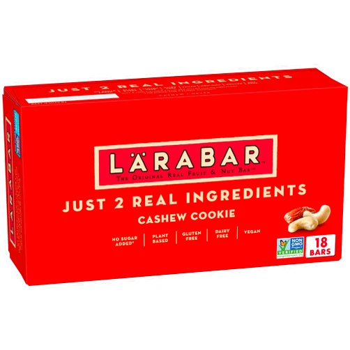LÄRABAR Larabar Cashew Cookie, Gluten Free Vegan Fruit & Nut Bars, 1.7 oz, 18 ct