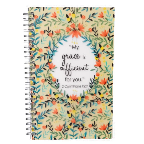By Christian Art Gifts (Author) Christian Art Gifts Notebook My Grace is Sufficient 2 Corinthians 12:9 Bible Verse Inspirational Writing Notebook Gratitude Prayer Journal Flexible Cover 128 Ruled Pages w/Scripture, 6 x 8.5 Inches