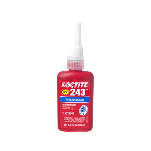 Loctite 1329505 Blue 243 Medium Strength Threadlocker, 360 Degree F Maximum Temperature, 250 mL Bottle