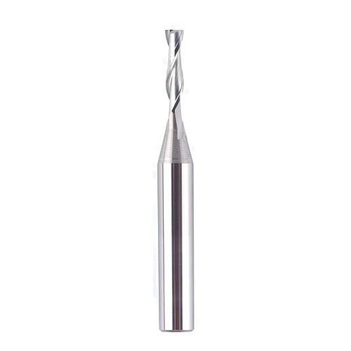 SpeTool CNC Spiral Router Bits with Up Cut 1/8 inch Cutting Diameter, 1/4 inch Shank HRC55 Solid Carbide End Mill for Wood Cut, Carving