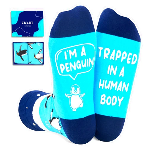 Zmart Animal Socks for Men - Shark Gifts Penguin Socks, Squirrel Sloth Panda Socks for Women Girls