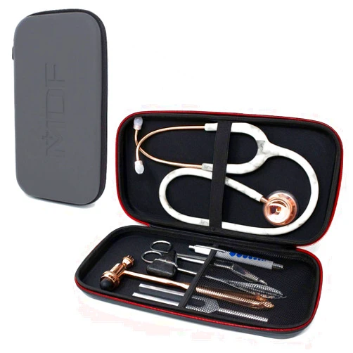 MDF Instruments, Hard Travel Carrying Case with Mesh Pocket, Medium Size, Fits MD One & Acoustica Stethoscopes, Reflex Hammers, Sphygmomanometers, Penlights, Doctor & Nurse Accessories (MDFSCM12)