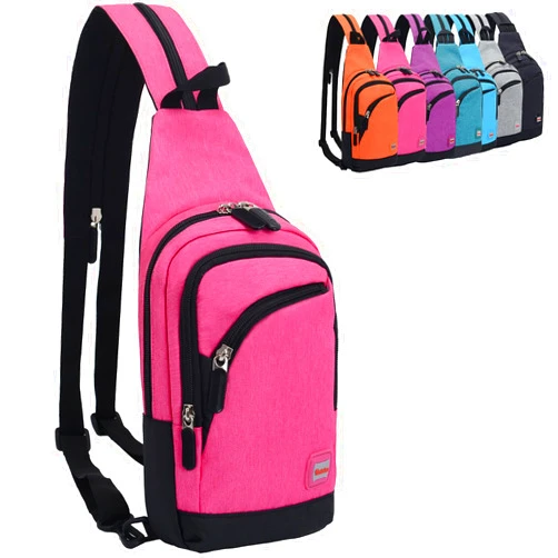Peicees Small Sling Bag for Women Mens Convertible Crossbody Backpack Shoulder Chest Daypack with Zipper Strap for Hiking