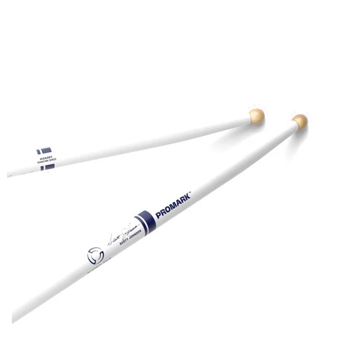 ProMark Drum Sticks - Scott Johnson Drumsticks - Drum Sticks Set - Wood Tip - Painted White Hickory Drumsticks - Consistent Weight and Pitch - 1 Pair