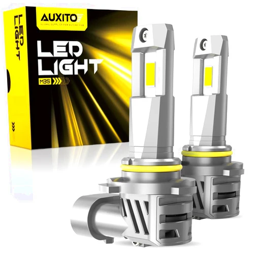 AUXITO 9005/H B3 Light Bulb, Real 1:1 Mini Size 20000LM 700% Ultra Brightness 6500K Cool White with Cooling Fan, Halogen Replacement bulbs Plug and Play, Pack of 2