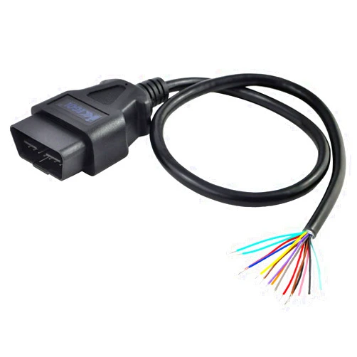 iKKEGOL 16 Pin J1962 OBD2 OBD-II Male Connector to Open Plug Wire, OBD Diagnostic Extension Cable Pigtail for DIY (60cm 24