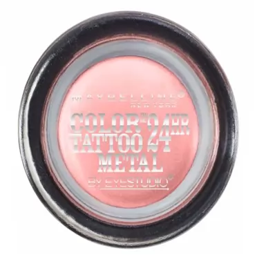 Maybelline New York Eyestudio ColorTattoo Metal 24HR Cream Gel Eyeshadow, Inked in Pink, 0.14 Ounce (1 Count) Inked in Pink 0.14 Ounce (Pack of 1)