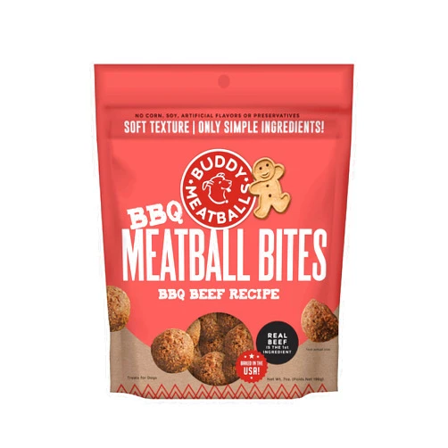 Buddy Biscuits Meaty Meatball Bites Dog Treats, BBQ Beef, 7 oz. Bag