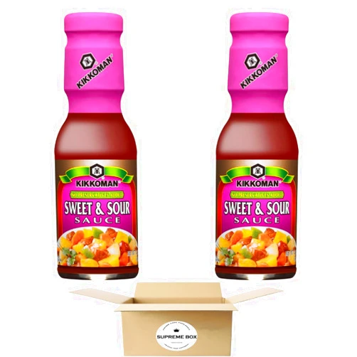 SUPREME BOX Kikkoman No Preservatives Added Sweet & Sour Sauce 12 oz - Pack of 2 (24 fl oz in total)