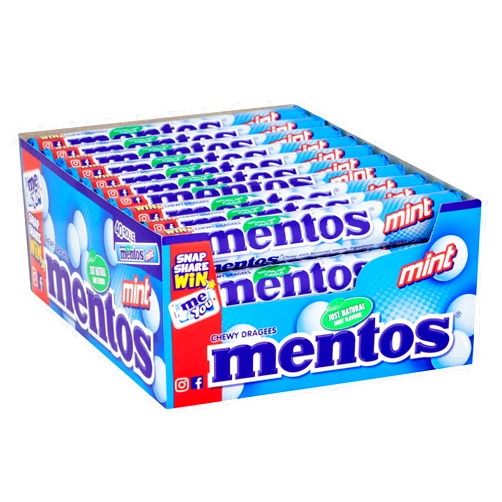 Mentos Mint Chewy Dragees 38 g (Pack of 40), reg, multi
