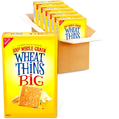 Wheat Thins BIG Whole Grain Wheat Crackers, 6 - 8 oz Boxes