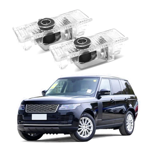YJQLZK 2Pcs Door Lights Logo for Range Rover Discovery Defender Car Welcome Courtesy Lights Shadow Ghost Lamp LED Projector Puddle Lights Auto Accessories (White & Green)