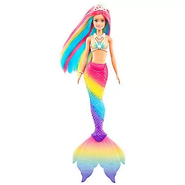Barbie Dreamtopia Rainbow Magic Mermaid Doll with Rainbow Hair and Water-Activated Color Change Feature, Gift for 3 to 7 Year Olds