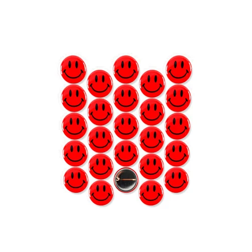 WACKYBUTTONS.COM YOUR SOURCE FOR QUALITY BUTTONS Smiley Face Pinback Buttons – Classic Round Badge, Durable Metal with Secure Pinback, Ideal for Backpacks and Clothing – Emoji Novelty Pins for Parties, Giveaways and Everyday Wear, 1 Inch (25 Pack)