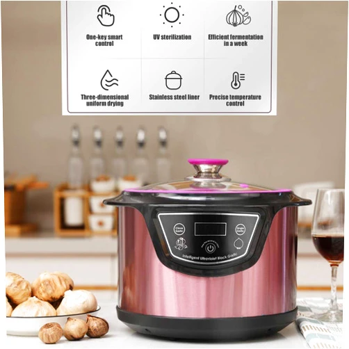 AellerSen Upgrated Black Garlic Fermenter 6L,AellerSen Full Automatic Intelligent Ultraviolet Black Garlic Fermentater 90W,DIY Cooker,Multi-functional Multiple Clove Garlic Pot,Black Garlic Ferment Box Pot