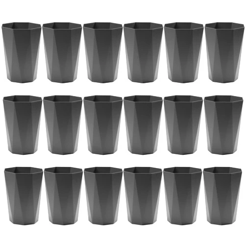 Doteon 12L Trash Can Wastebasket Plastic Trash Bin Garbage Container Rubbish Can Paper Basket Office Organizer for Bedroom Home Office,18 Grey