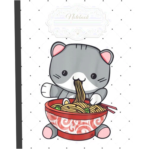 Howard Martin Ramen Cat Kawaii Anime Japanese Lover Notebook: Cute wide ruled composition notebook for kittens and cats lover | kawaii kitty college wide ruled ... girls, kids and teens | 7.5