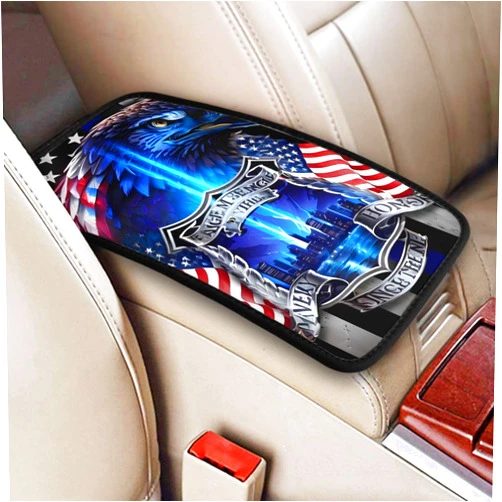 Indokyeyqaz Universal Car Center Console Cushion Pad, American Flag and Eagle Soft Waterproof Car Center Console Cover Auto Armrest Seat Box Cover Protector for Most Vehicle SUV Truck Car