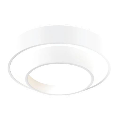Peblto Modern White Ceiling Light, LED Flush Mount Ceiling Light, 2 Rings Round Light Fixture, Minimalistic Light Fixture for Hallway, Kitchen, Laundry Room, Bathroom (11.8 in) 4000 K