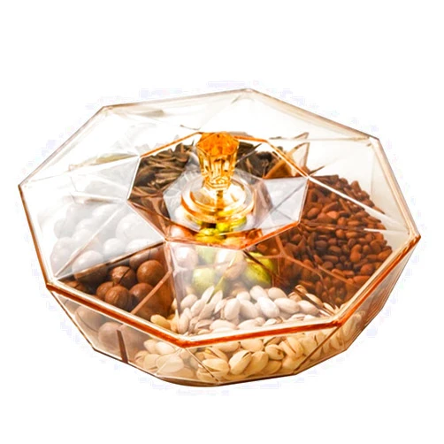 NJCORE Nut Platter Nut Bowl Candy Box Household Dried Fruit Box with Lid Plastic Snack Box for Living Room Coffee Table