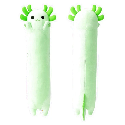 PEACH CAT Long Axolotl Plush Pillow Toy Cute Axolotl Stuffed Animal for Girls and Boys Green 19.6