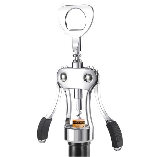 KORCCI Wine Opener, Wine Bottle Opener, Wine Accessories, Zinc Alloy Wing Corkscrew, Cork Screw Beer Opener for Bartenders, Multifunctional Opener for Home,Kitchen,Restaurant,Bar,Waiters (1, Silver)