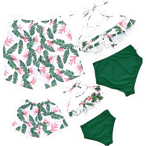 PURFEEL Family Matching Swimsuit Womens Bathingsuit Girls Swimwear Mom and Me Matching Swimwear