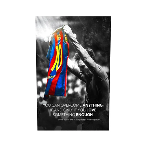 Sohcal Messi Poster Soccer Quotes Canvas Poster Wall Art Decor Print Picture Paintings for Living Room Bedroom Decoration Unframe:12x18inch(30x45cm)