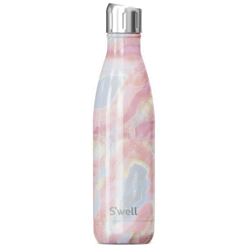 S'well Stainless Steel Water Bottle with Sports, 17oz, Geode Rose, Triple Layered Vacuum Insulated Containers Keeps Drinks Cold for 36 Hours and Hot for 10, BPA Free, Perfect for On the Go