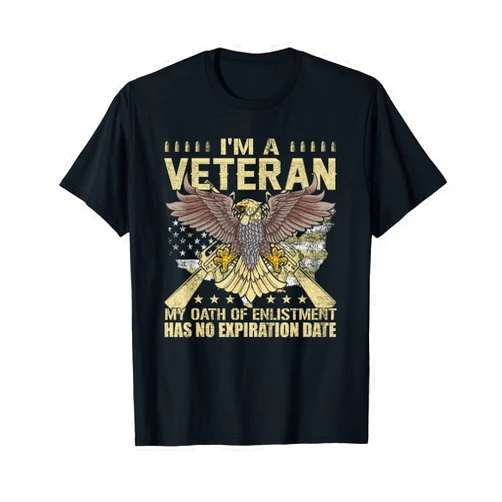 Genesis Road Creations I'm a Veteran My Oath of Enlistment Has No Expiration Date T-Shirt