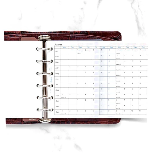 Filofax Refill Horizontal Planner, Pocket, 2025, English, White, C68201
