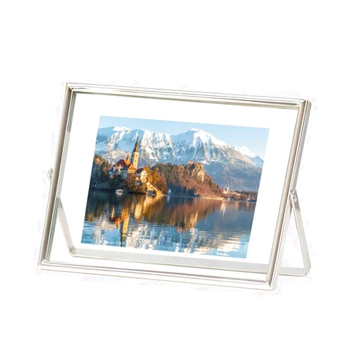 SAEGYPET Silver Metal Picture Frame 6x8 inches, For Picture Sizes (5x7, 4x6, 3.5x5), Horizontal Beautiful Photo Frame for Tabletop Office Wedding Grandma Gifts