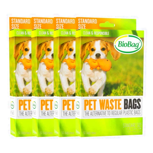 BioBag Compostable Pet Waste Bags, Standard Size, 50 Count (187105-4) (Pack of 4)
