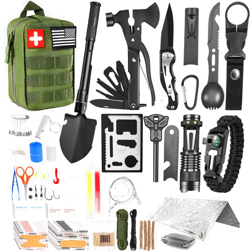 FARTSY Survival Kits, 149Pcs Survival Gear First Aid Kit IFAK with Molle System Essential Camping Gear Emergency Medical Supplies for Car Fishing Hunting Outdoor Adventure