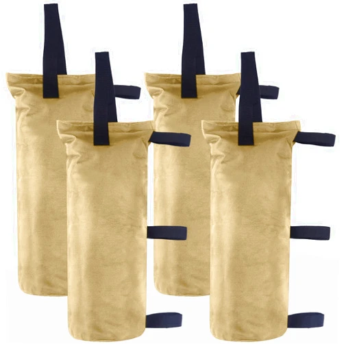 ABCCANOPY Canopy Weights Set of 4-112LBS Sand Bags for Pop up Tent, Weight Bags for Outdoor Gazebo, Trampoline, Pergola, Beige (Without Sand)