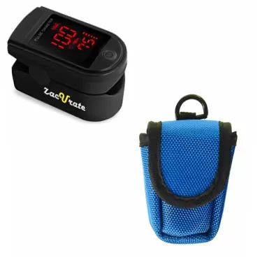 Zacurate Pro Series 500DL Fingertip Pulse Oximeter and Oximeter Carrying Case Bundle