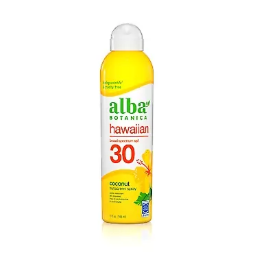 Alba Botanica Sunscreen, Hawaiian Coconut SPF30 Sunscreen Spray, 5oz