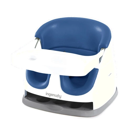 Ingenuity Baby Base 2-in-1 Booster Feeding and Floor Seat with Self-Storing Tray - Night Sky