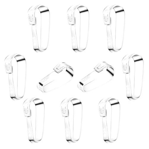 OHINGLT 10pcs Pinch Bails for Jewelry Making-925 Sterling Silver Material Pinch Bails for Pendants, Stylish and Exquisite Pendant Clasp for Bracelets, Necklaces