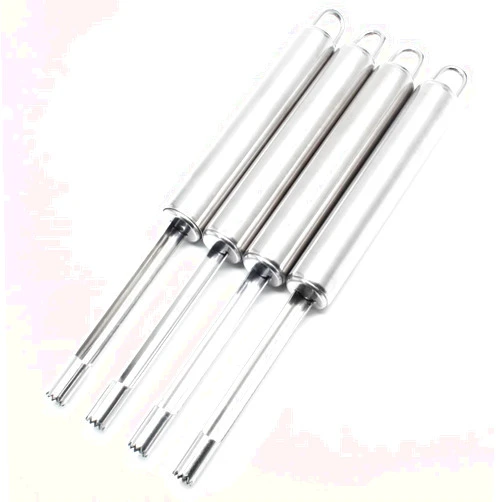 Uenhoy 4 Pcs Corer and Pitter Stainless Steel Fruit & Vegetable Corer and Pitter Remover Set with Sharp Serrature for Apple Pear Jujube Bell Peppers