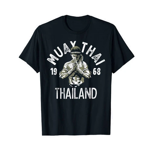 Muay Thai MMA Gift Apparel Muay Thai Thailand Vintage Tiger Fighter Training Gift T-Shirt