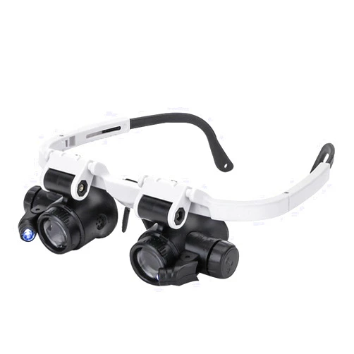 OhMill Magnifier Glasses 8X 15X 23X Magnifying Glasses LED Headband Glass Eye Magnifying Repair Tool Watchmaking Coin Stamp Currency Book Errors Jewelry Necklace Magnifier Beading Biology Loupe Microscope