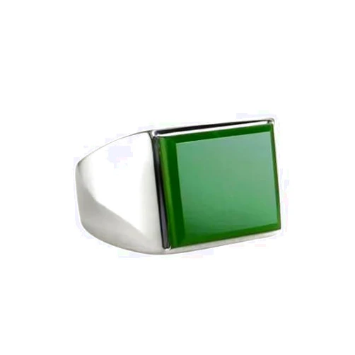 Jewels Mayhem Green Onyx Men Ring Unisex Silver Signet Ring for men Signet Silver Ring- Best Couple Gift Jewelry Gift For Her vintage ring Valentine gift