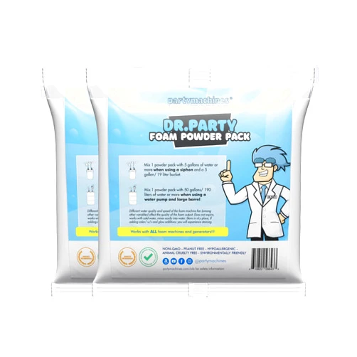 Partymachines Foam Powder Pack of 2, Makes up to 240 Gallons of Foam Party Fun for Foam Machines by Dr. Party