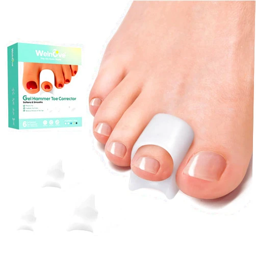 Welnove Hammertoe Corrector - 6 PCS Toe Splints Realign Bent, Curled, Crooked, Claw, Hammer Toes - Toe Straighteners for Men and Women - Pure White (FSA or HSA Eligible)