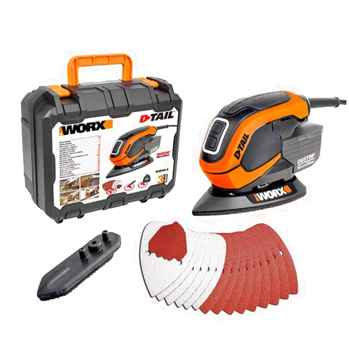 WORX Delta 65W Multi-Sander | WX 648.2 | DustStop Microfilter | Velcro Anchor System | Ergonomic, Compact and Lightweight Design | Includes Accessories