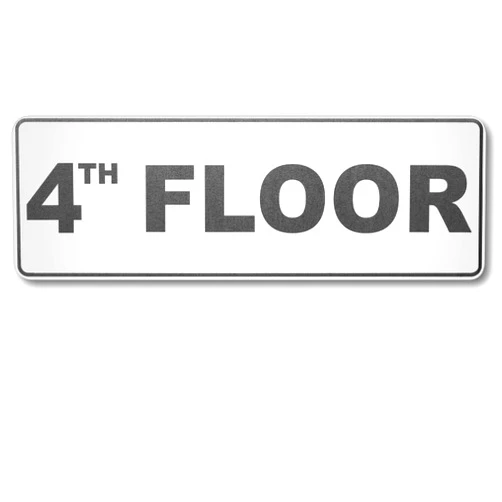 Blulu 4th Floor Sign with Double Sided Tape Stainless Steel Floor Number Sign for Door 2.76 in x 7.87 in Durable Metal