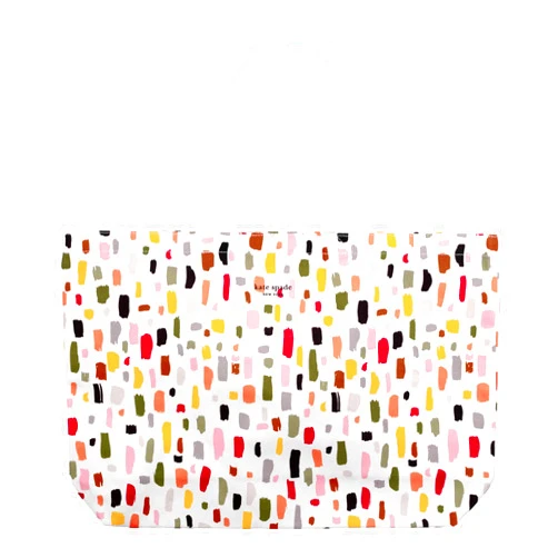 kate spade new york Large Canvas Tote Bag for Women, Cute Tote Bag for Work or Teacher, Canvas Beach Bag, Book Tote with Pocket, Painterly Strokes